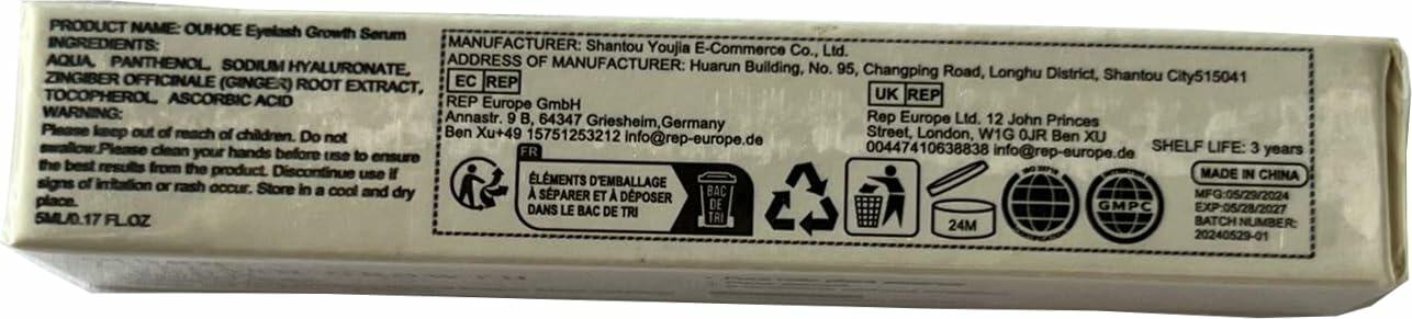 Eyelash Growth Serum for Longer, Fuller and Thicker Eyelashes black