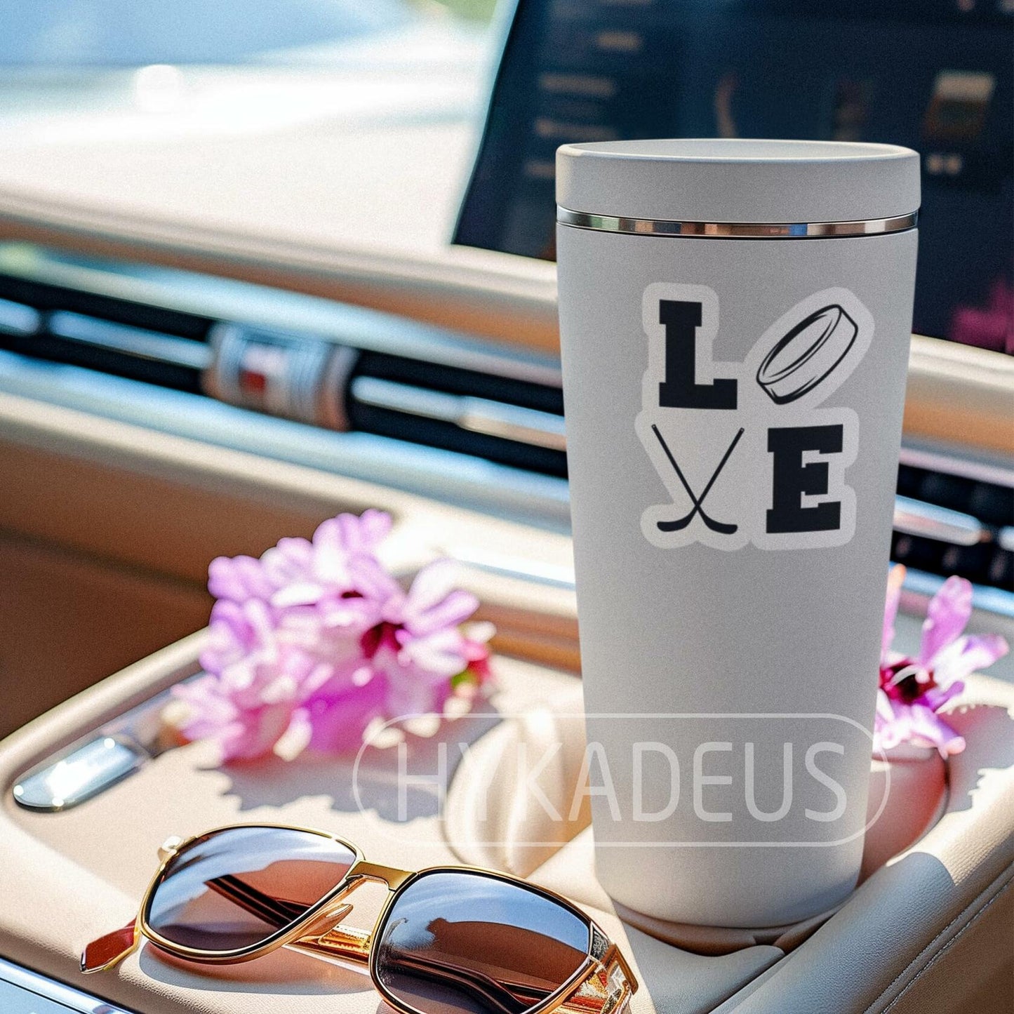 Love Hockey Stickers 3pcs Waterproof Vinyl Decals Laptop Bottle Helmet