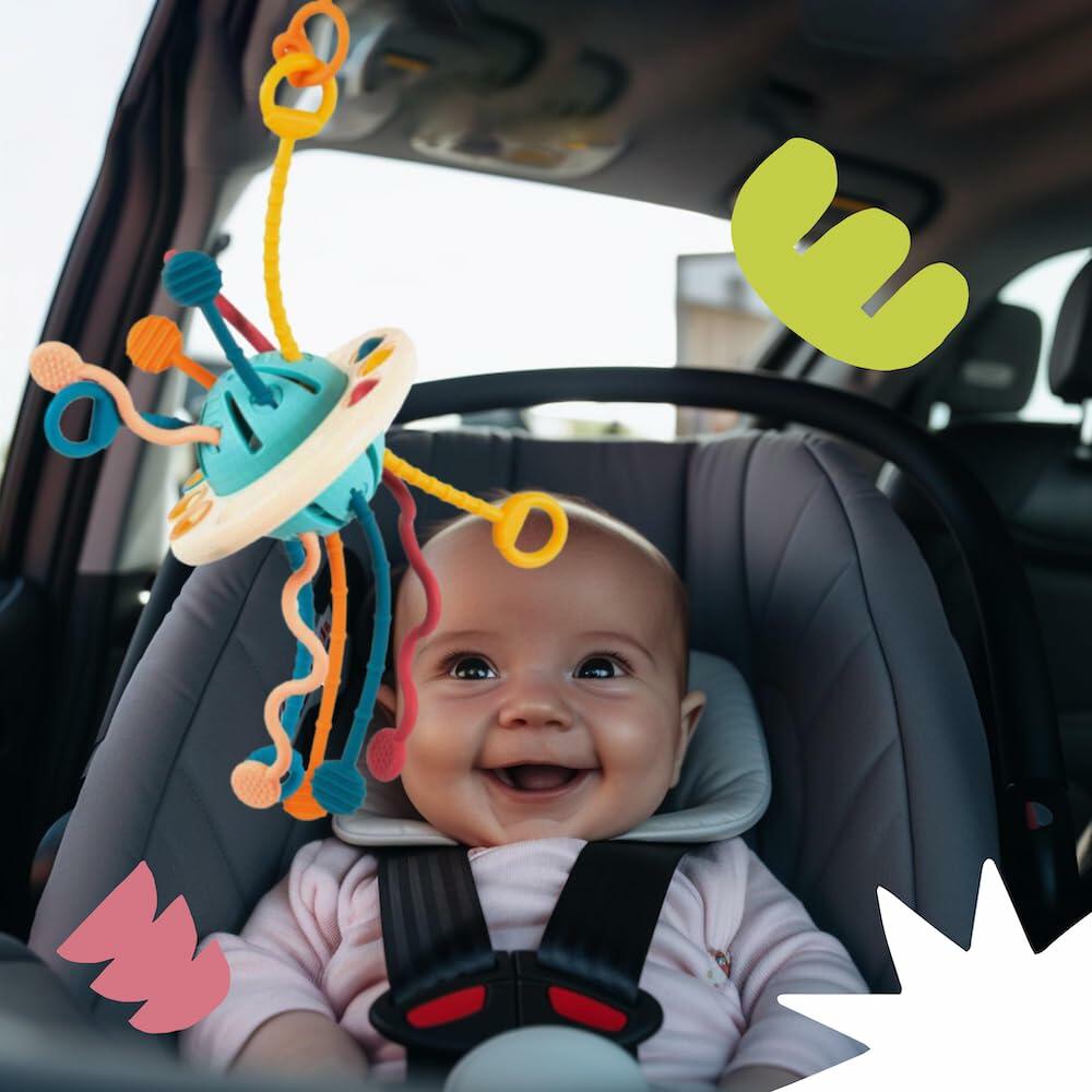 Kirro Montessori Pull String Baby Toy – Silicone, 18+ Months