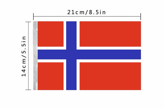 Norway String Flag Banner 16ft 20 Mini Flags 5.5x8.2in Party Decor