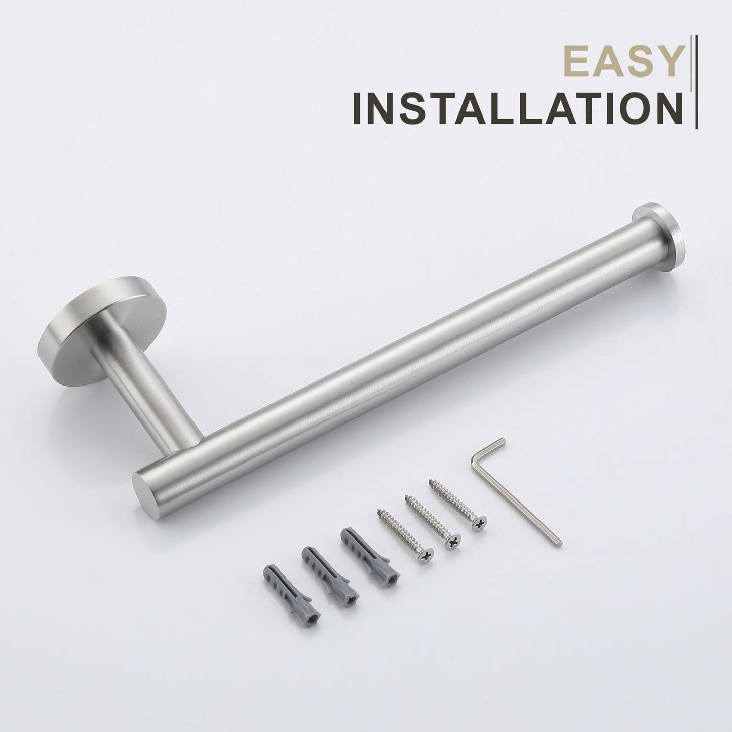 TASTOS Hand Towel Holder Brushed Gold Stainless Steel Wall Mounted 9in