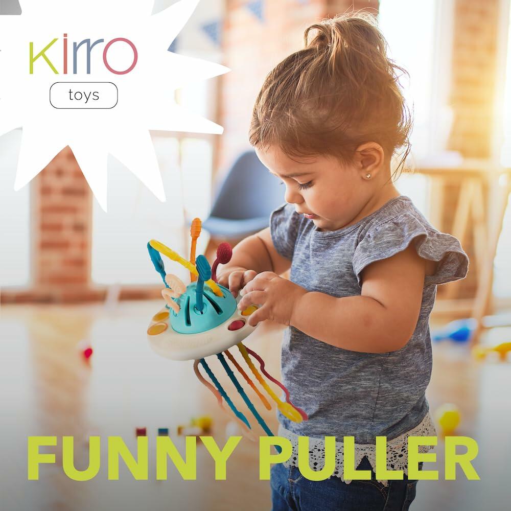 Kirro Montessori Pull String Baby Toy – Silicone, 18+ Months
