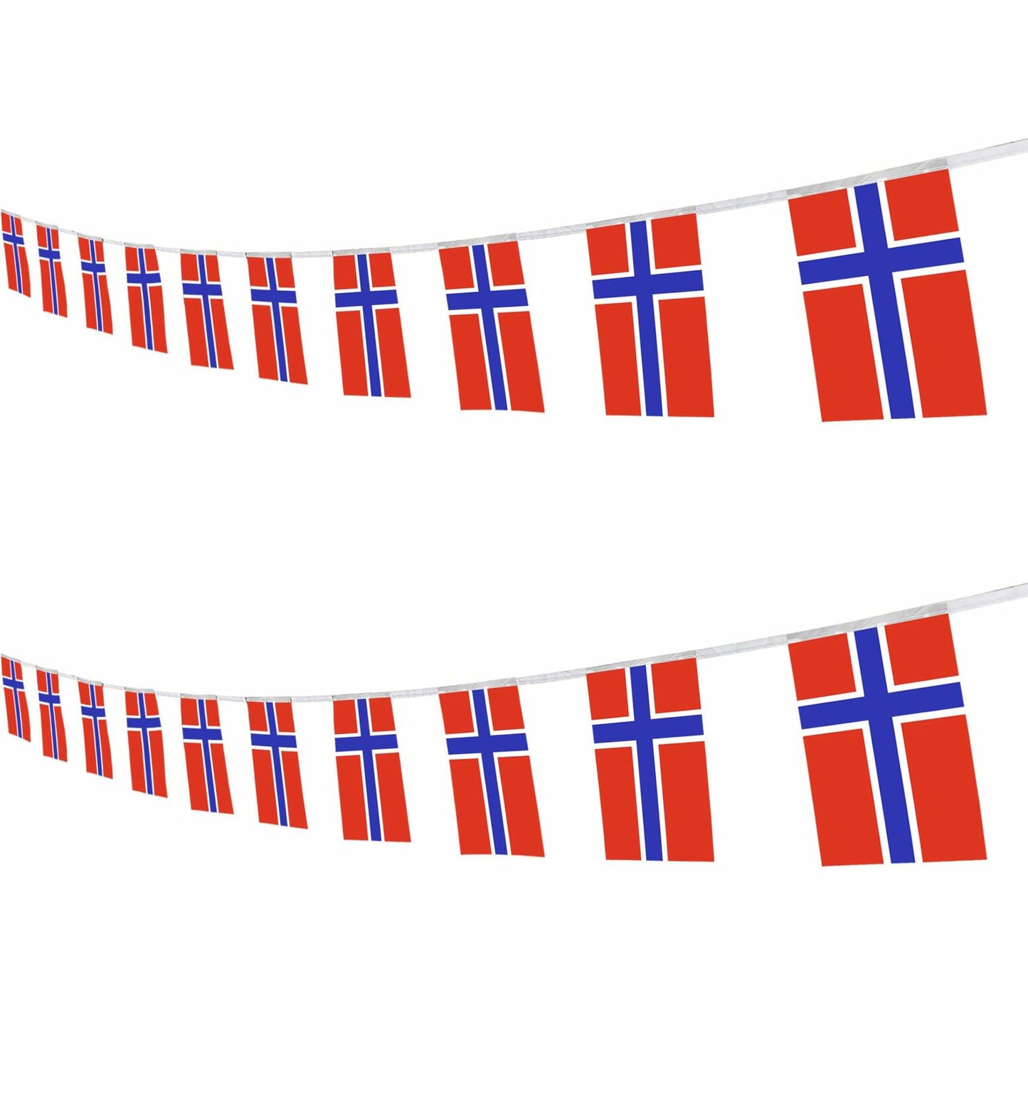 Norway String Flag Banner 16ft 20 Mini Flags 5.5x8.2in Party Decor