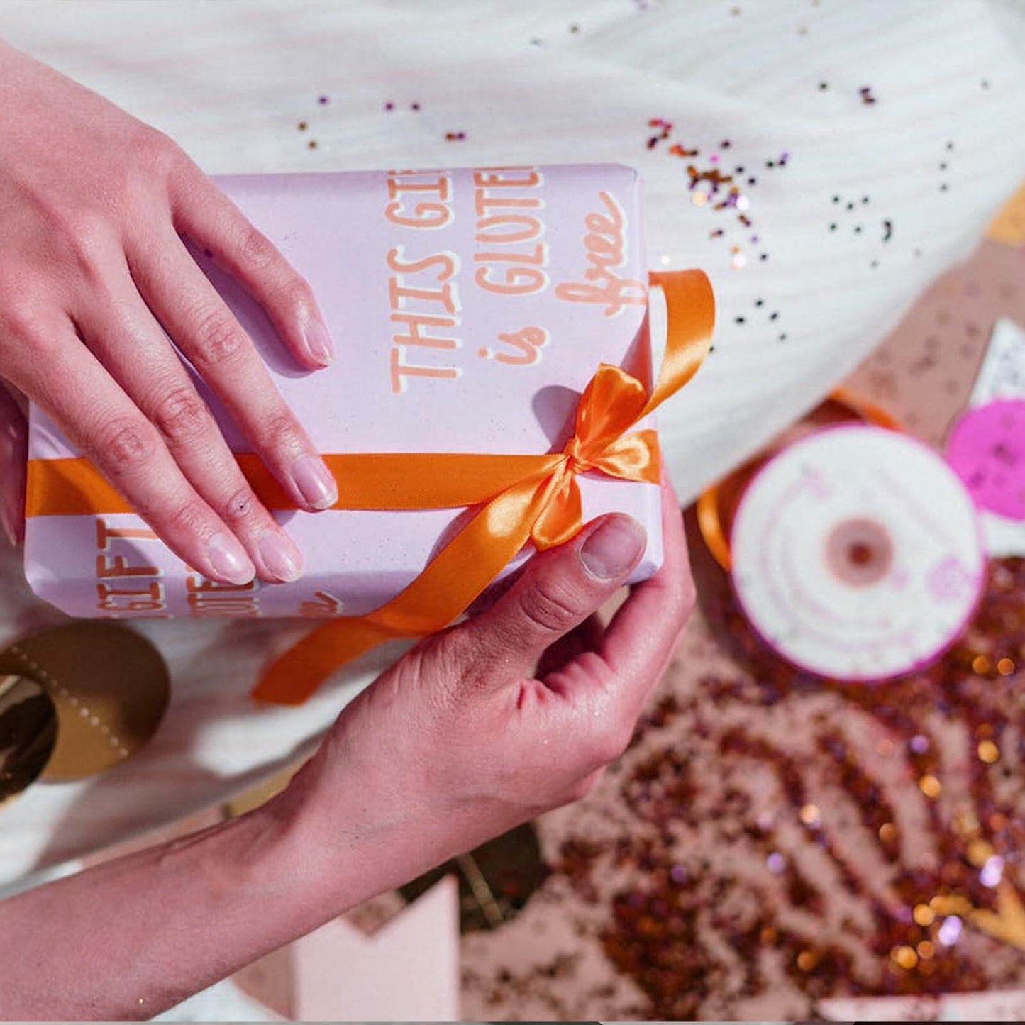 GTYBOVA 3/8" x 50 Yards Double Face Satin Ribbon Orange Polyester Crafts