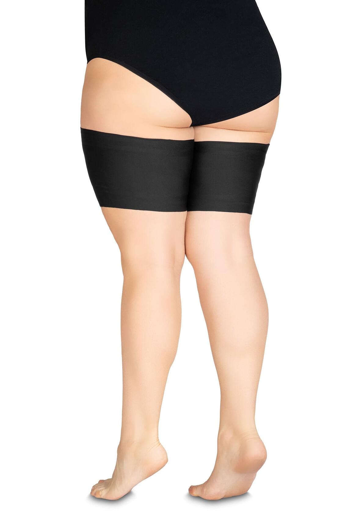 Annes Women's Thigh Bands Anti-Chafing Satin Lined Silicone Nero S