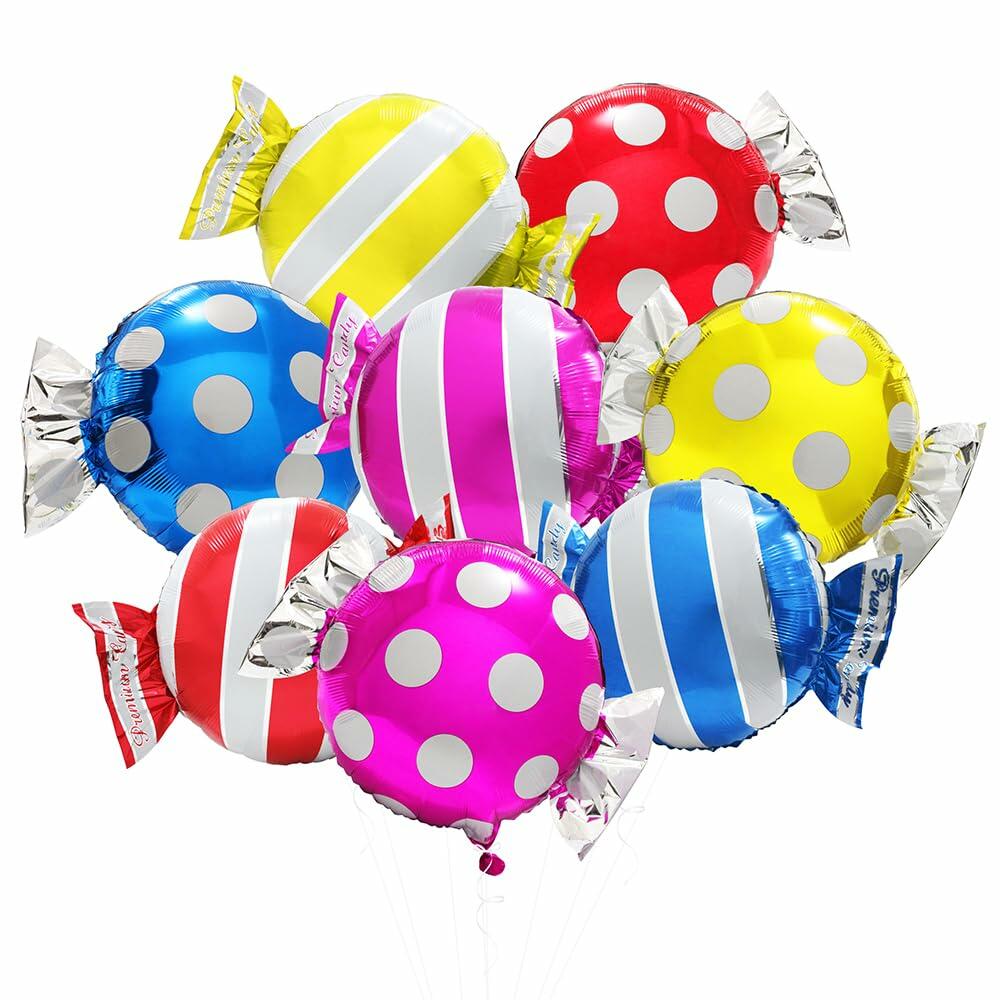 Deermon Candy Bar Mylar Foil Balloons 8 Pack Colorful Party Decor