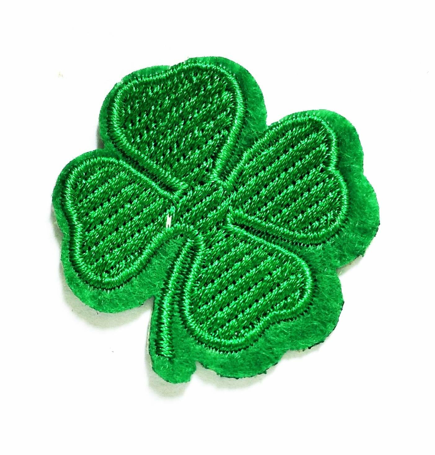 Set of 3 Lucky Leaf Clover Embroidery Patches – Iron-On/Sew-On Applique