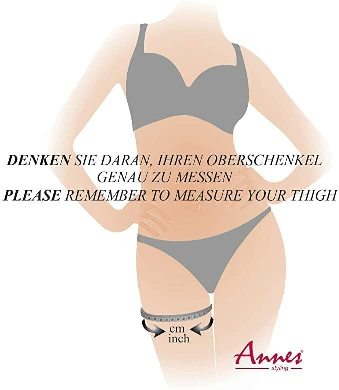 Annes Women's Thigh Bands Anti-Chafing Satin Lined Silicone Nero S