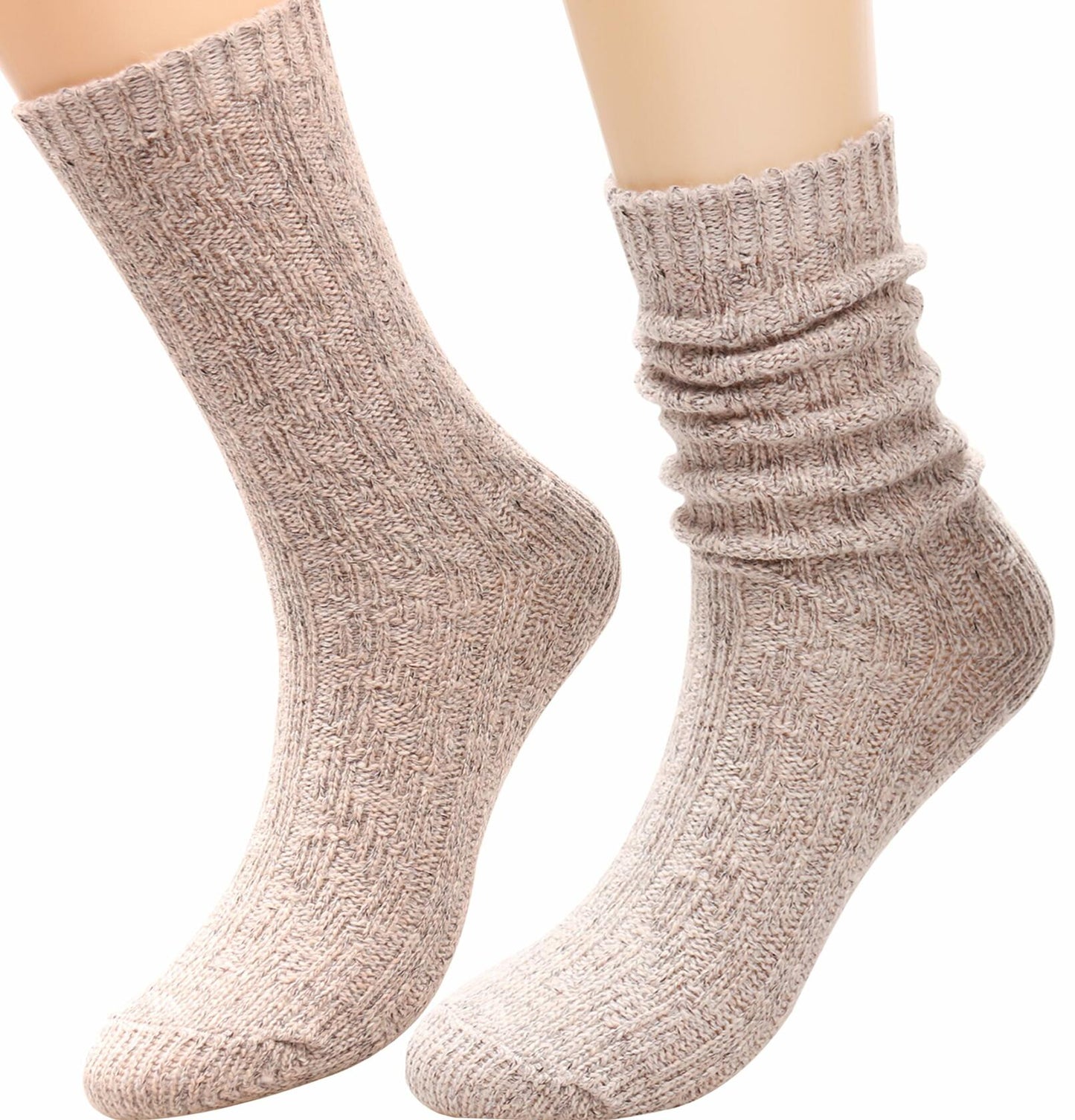 3 Pairs Women’s Winter Wool Cable Knit Knee High Boot Socks Size 5-11