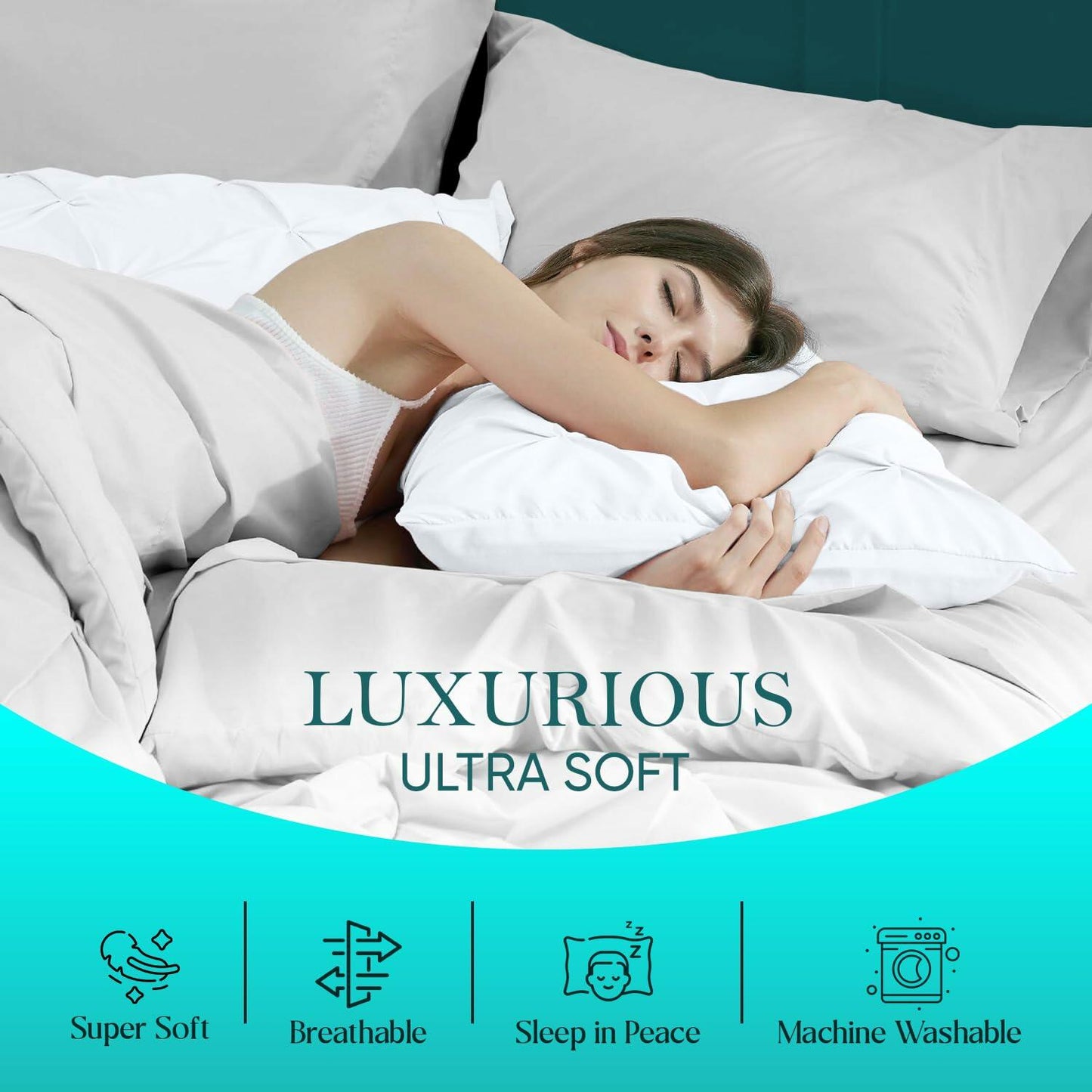 Queen Pillow Shams Set of 2 White Pinch Pleated 20x30 100% Egyptian Cotton