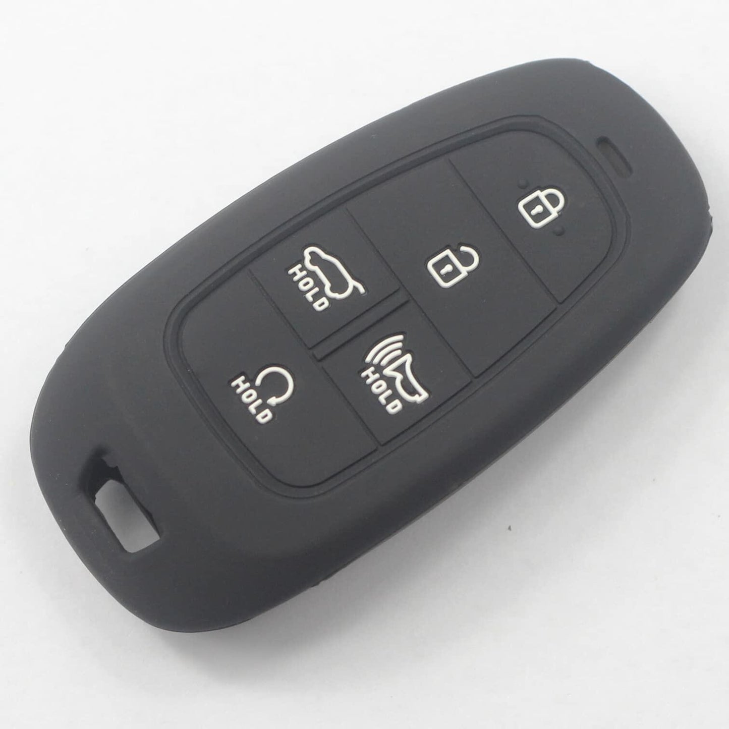 KCPros 2PCS Black Silicone Key Fob Cover Case 5-Button With Keychain Hyundai