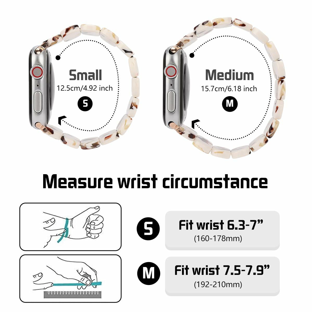 MAIRUI Resin Stretchy Watch Band for Apple Watch 41/40/38mm Slim Elastic Strap