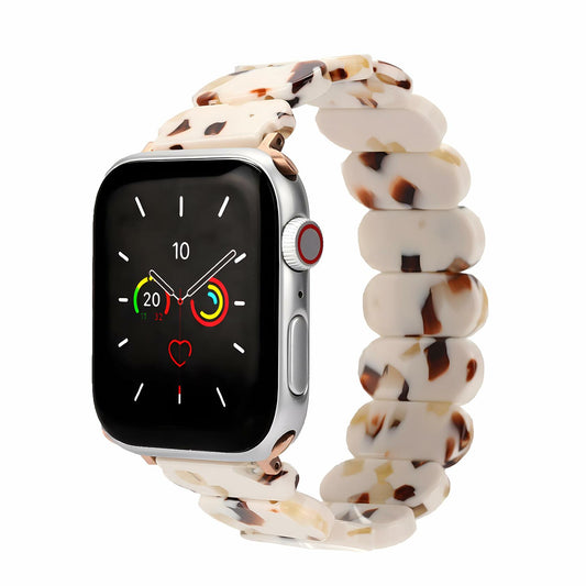 MAIRUI Resin Stretchy Watch Band for Apple Watch 41/40/38mm Slim Elastic Strap