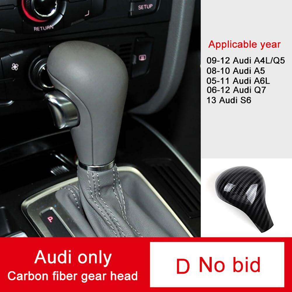 GIPFIRE Carbon Fiber Style Gear Shift Knob Cover For Audi A4L A5 A6L Q5 Q7