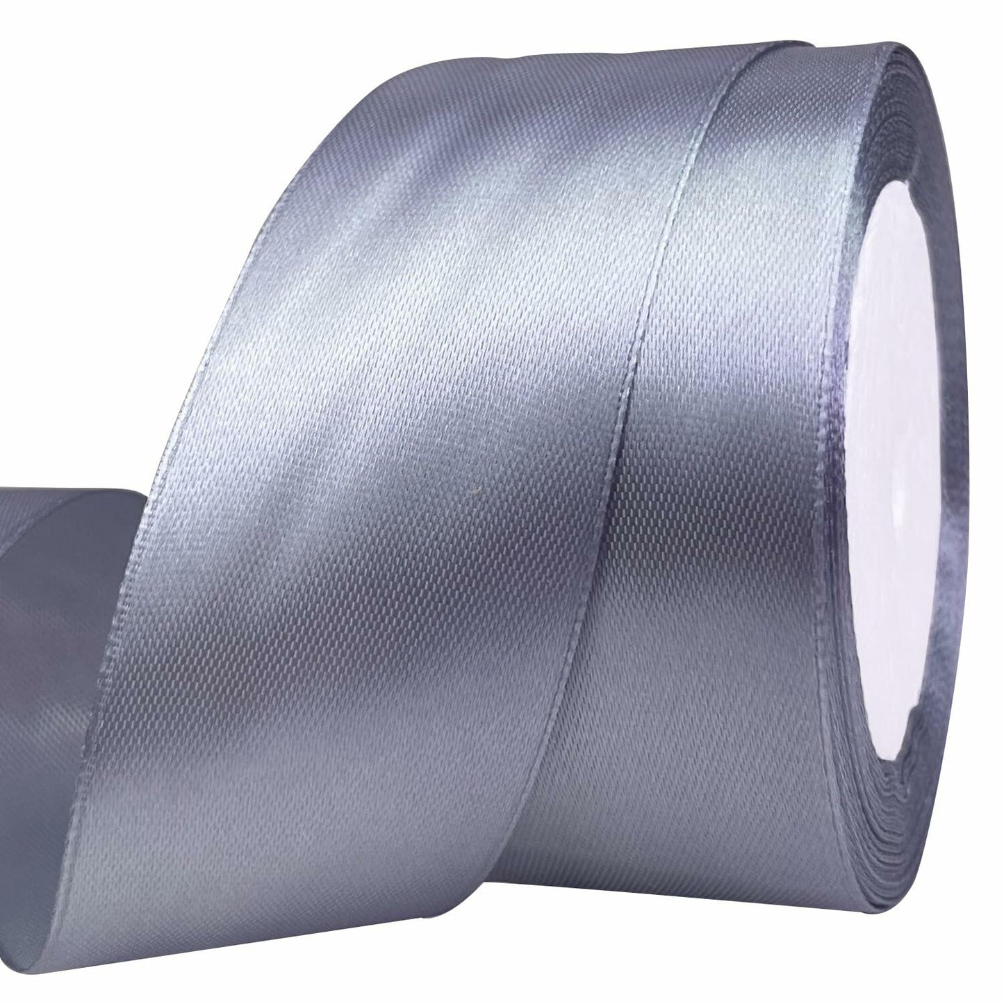 MEYIART 25 Yards 1.5" Silver Gray Satin Ribbon Wedding Gift Wrap Bows