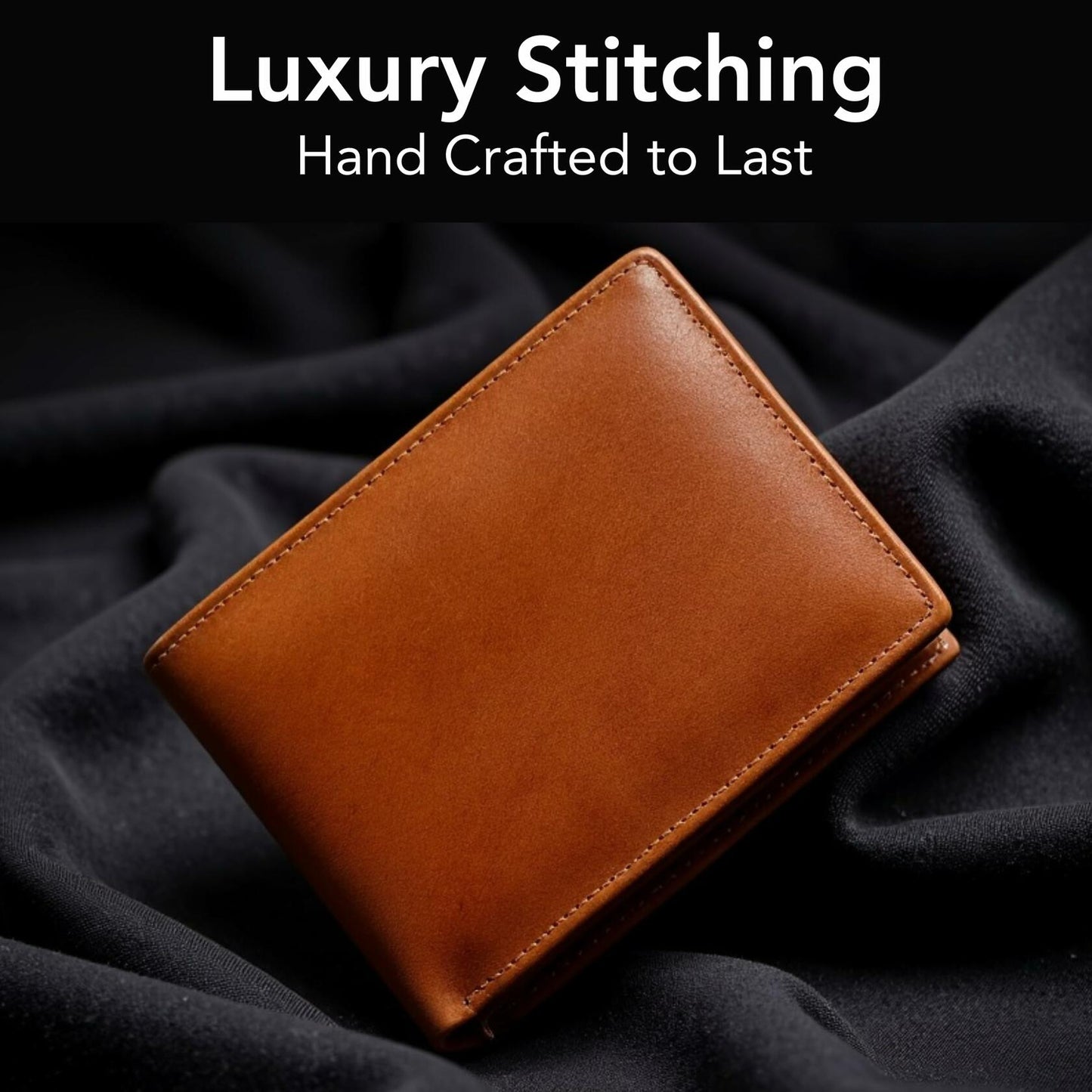 O'Hare Bags Men’s Bifold Wallet Genuine Leather RFID Flip ID Tan Slim