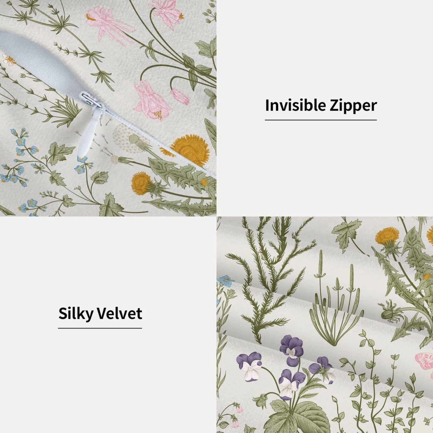 Yaemikoo 2PCS 18x18in Spring Sage Green Floral Pillow Covers Throw Pillow Cases