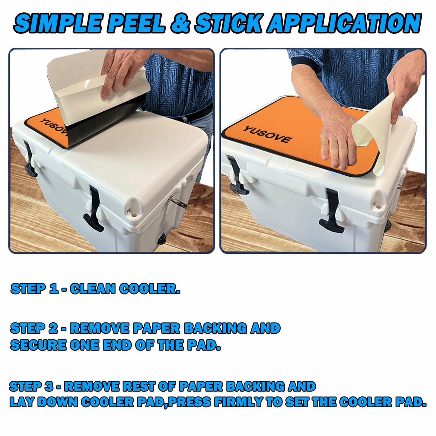 YUSOVE EVA Cooler Pad Mat for Tundra 35, Seadek Style, 3M Adhesive (Orange)
