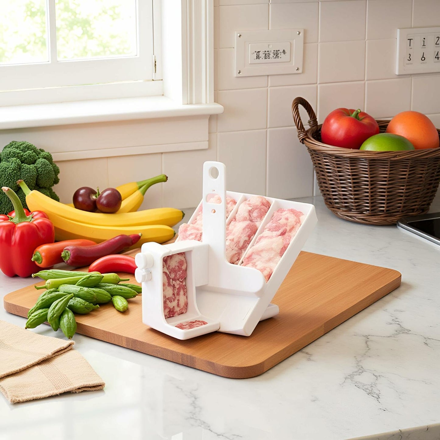 White Triple Meatball Maker Scoop Non-Stick Kitchen Fruit & Vegetable Tools