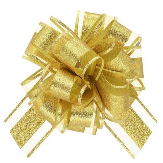 WEWILUCK Gift Bows 10PCS Gold Pull Bows Different Sizes For Birthday & Christmas
