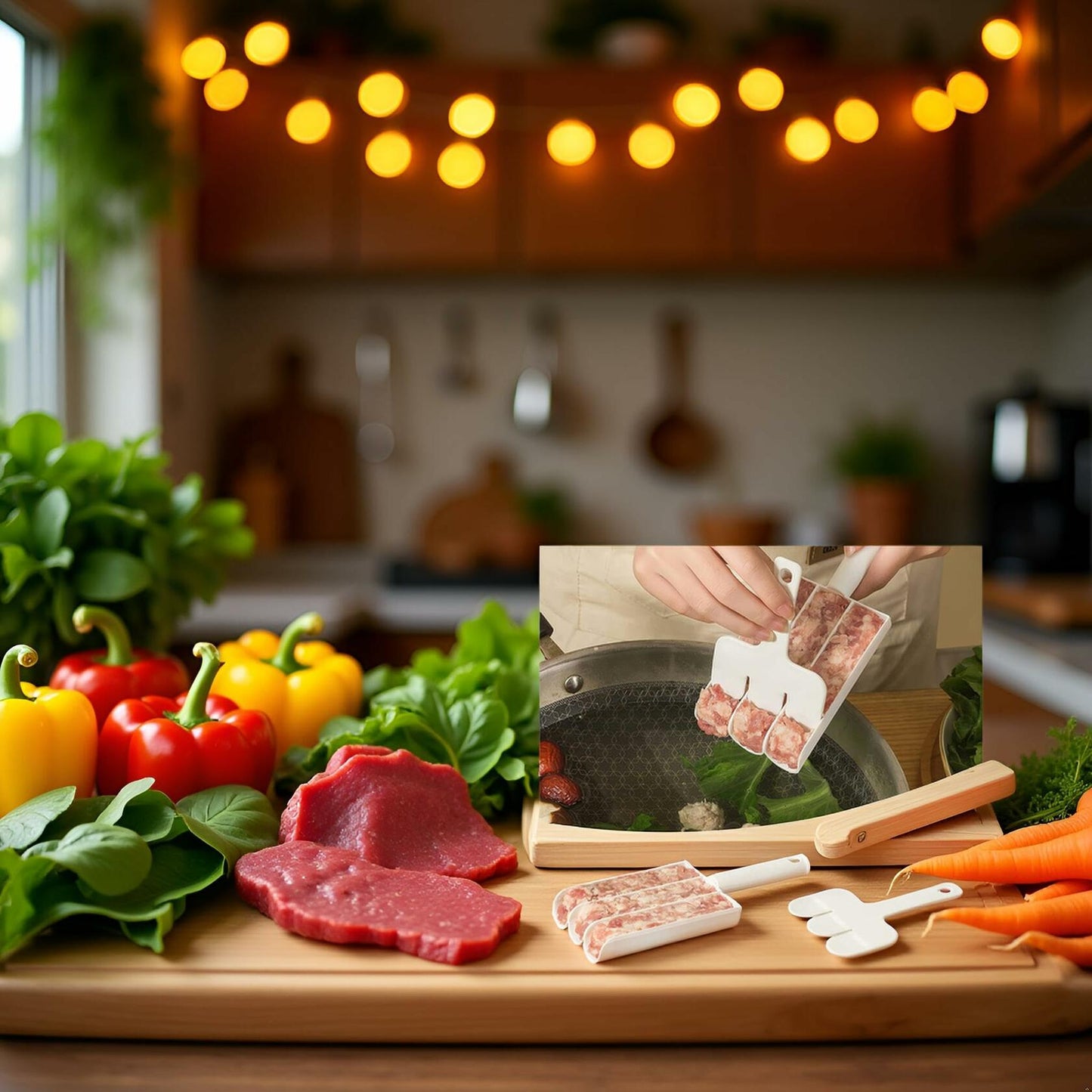 White Triple Meatball Maker Scoop Non-Stick Kitchen Fruit & Vegetable Tools