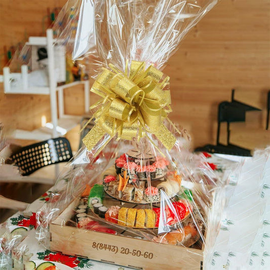 WEWILUCK Gift Bows 10PCS Gold Pull Bows Different Sizes For Birthday & Christmas