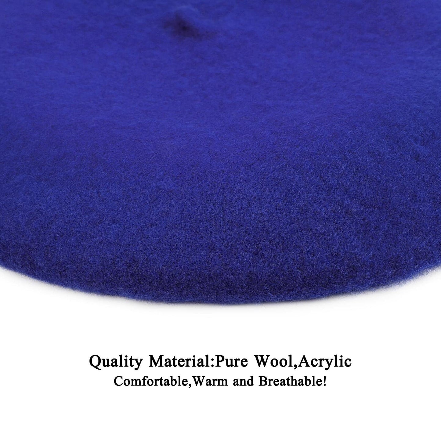 Wheebo Kids Wool French Beret Artist Painter Hat Solid Color Sapphire