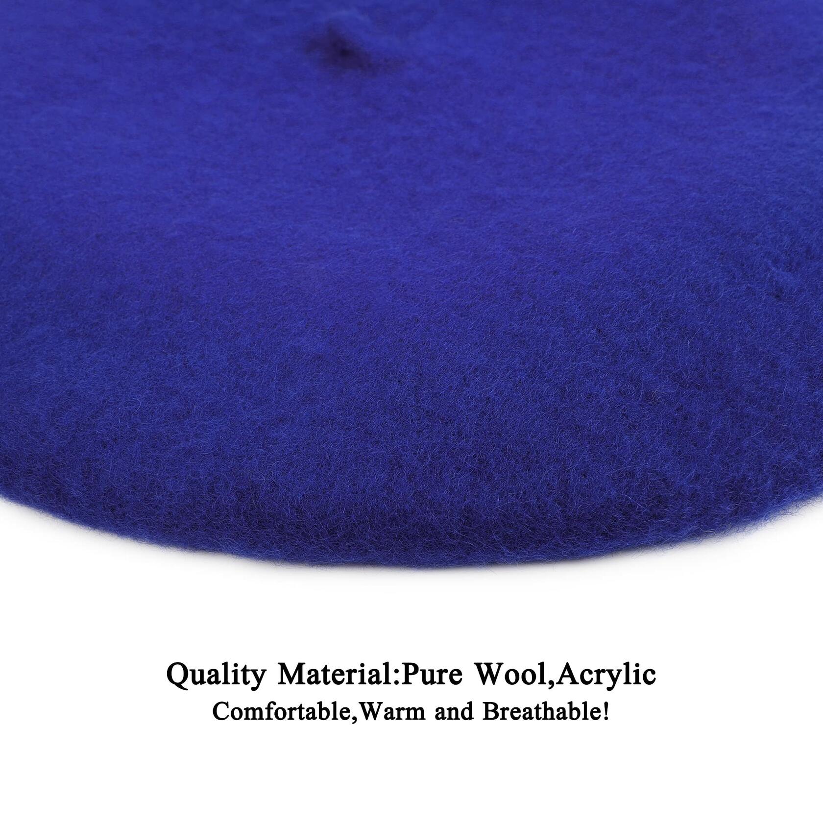 Wheebo Kids Wool French Beret Artist Painter Hat Solid Color Sapphire