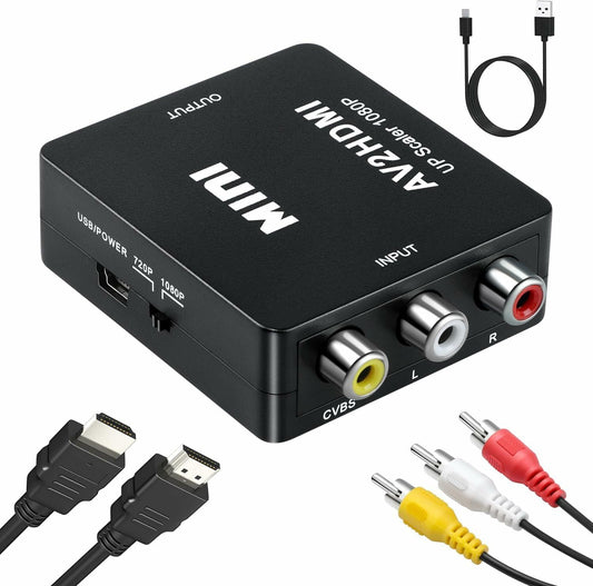 Aolirot RCA to HDMI Converter 1080P AV Adapter for N64 Wii PS2 Xbox VHS