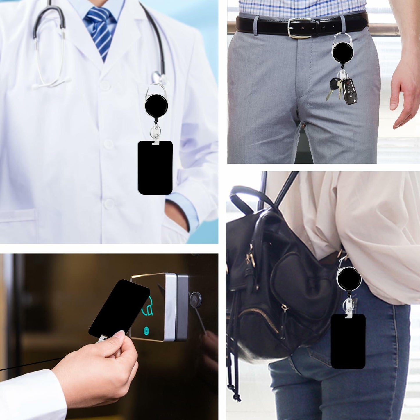 Sunflower Badge Holder Retractable Reel ID Keychain With Breakaway Lanyard