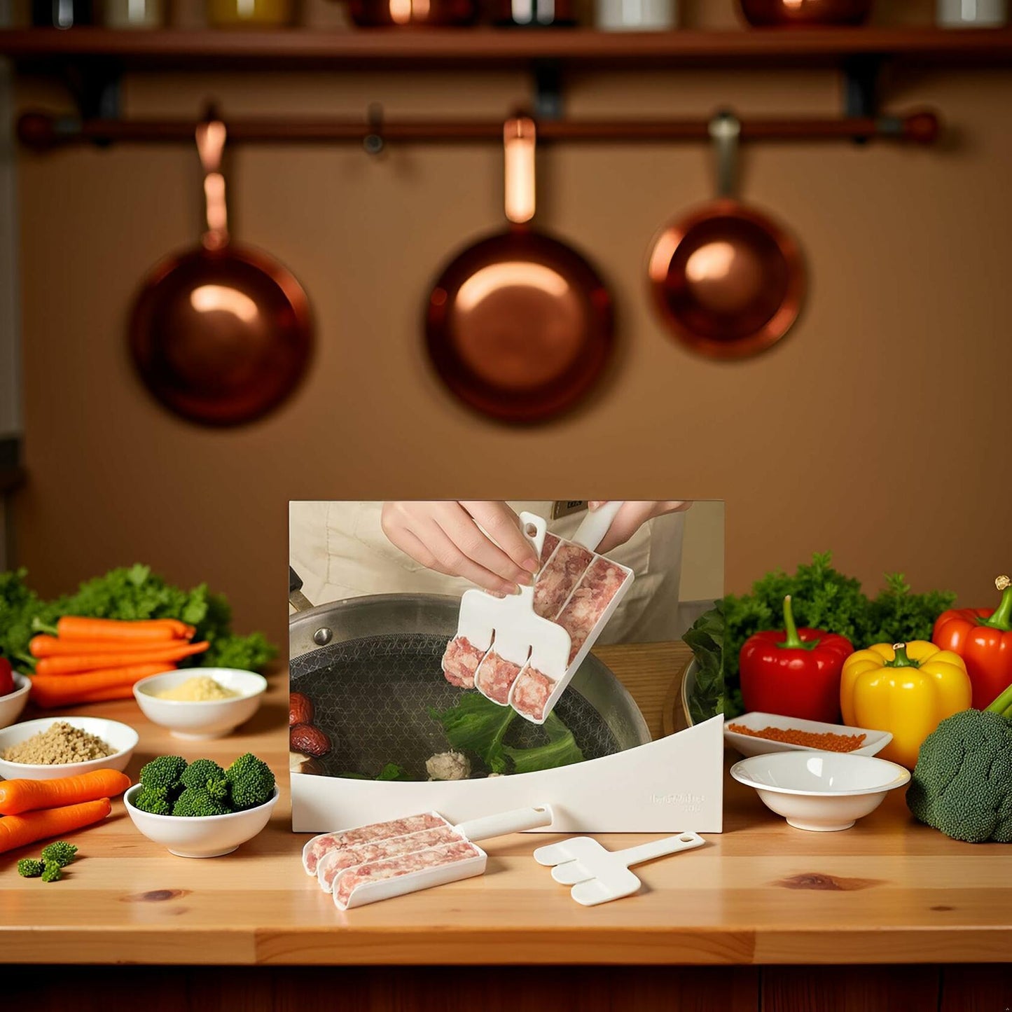 White Triple Meatball Maker Scoop Non-Stick Kitchen Fruit & Vegetable Tools