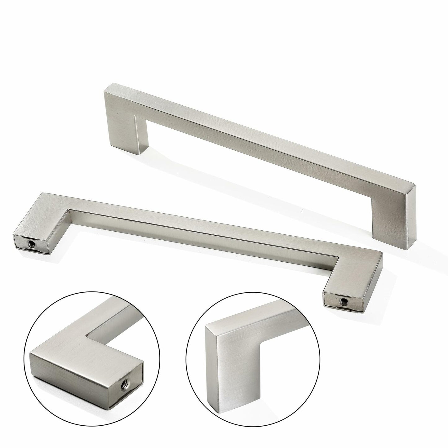Redunest 5-Pack Brushed Nickel Square Cabinet Pulls 3.75" Stainless Steel