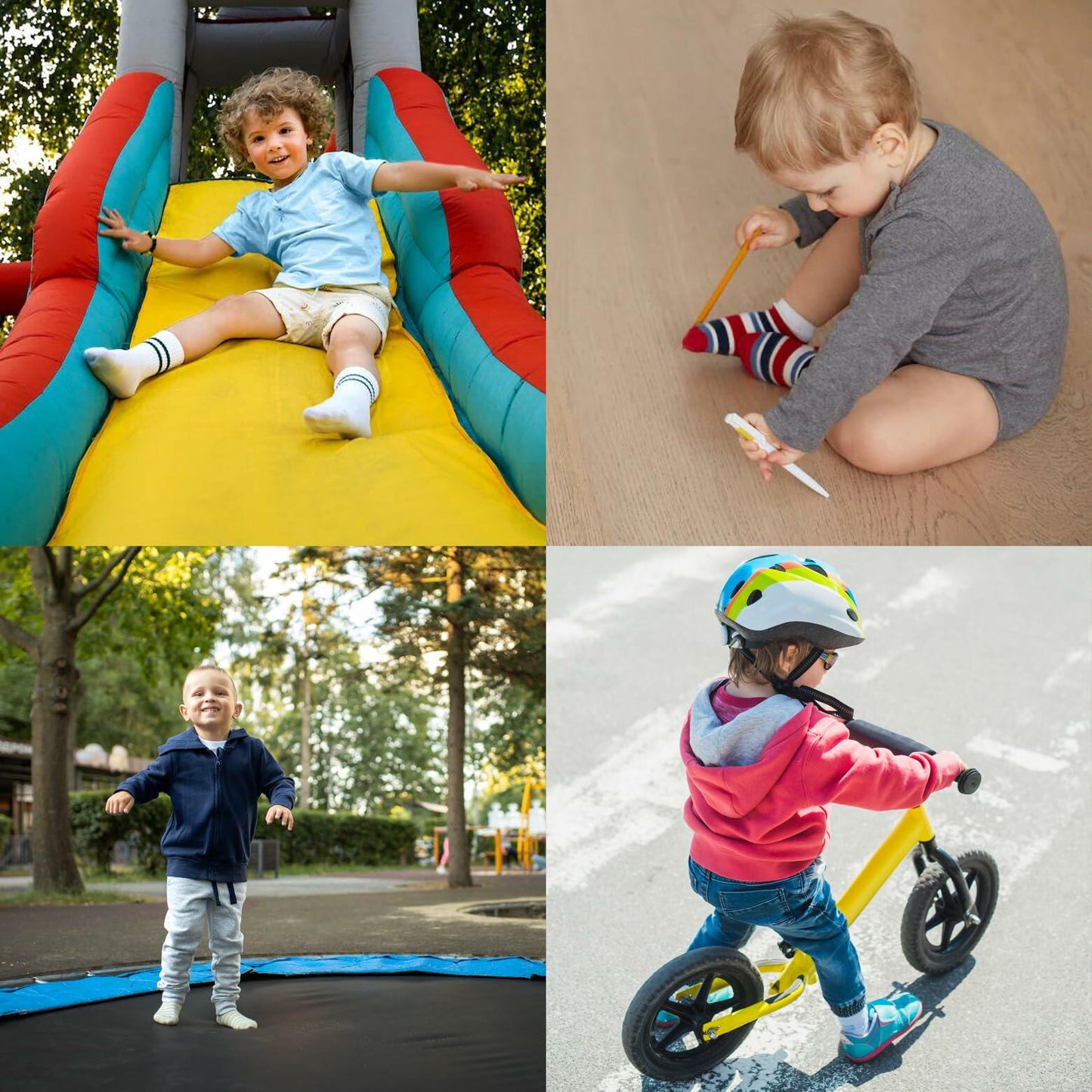 SMIDLRG Toddler Grip Socks With Non-Slip Soles Boys Girls 6 Pairs