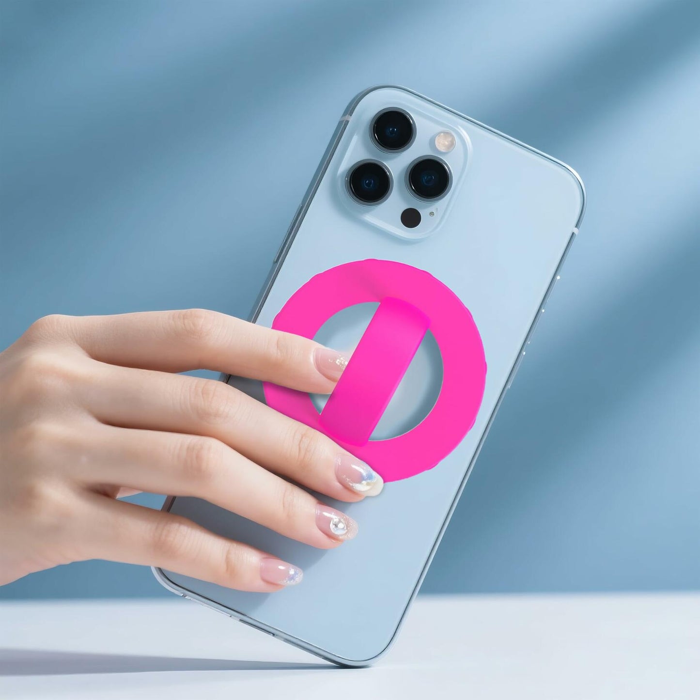 HZZADZXW Silicone Phone Grip Detachable Hand Holder Soft Loop Rose Red