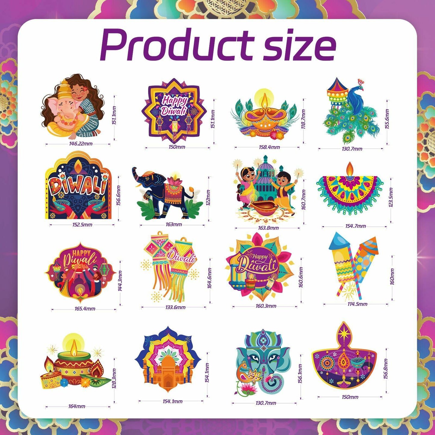 HOWAF 32pcs Diwali Table Decorations Centerpiece Sticks Photo Booth Props