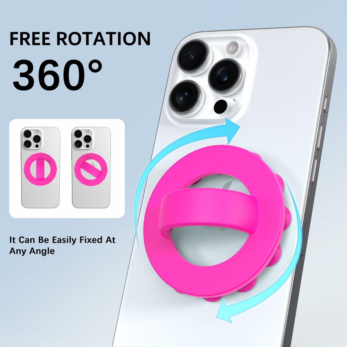 HZZADZXW Silicone Phone Grip Detachable Hand Holder Soft Loop Rose Red