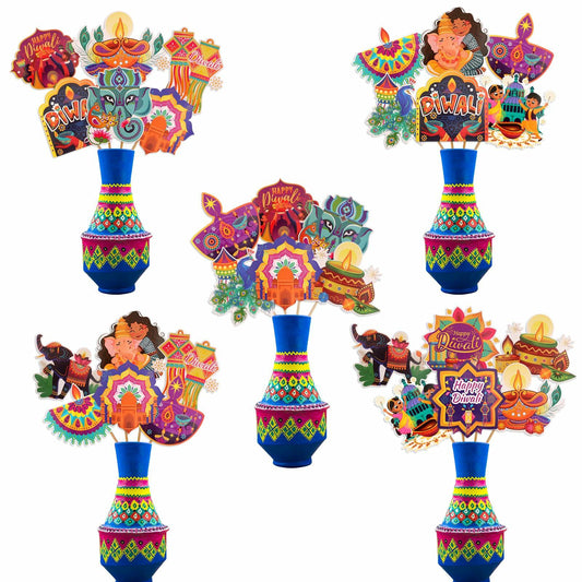HOWAF 32pcs Diwali Table Decorations Centerpiece Sticks Photo Booth Props