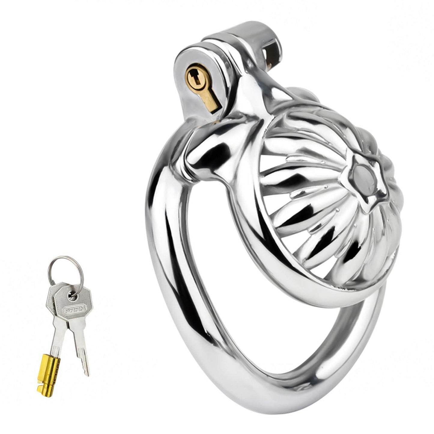 Lelisex Stainless Steel Male Chastity Cage Dark Lock 50mm Ring Adult Toy