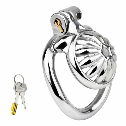Lelisex Stainless Steel Male Chastity Cage Dark Lock 50mm Ring Adult Toy