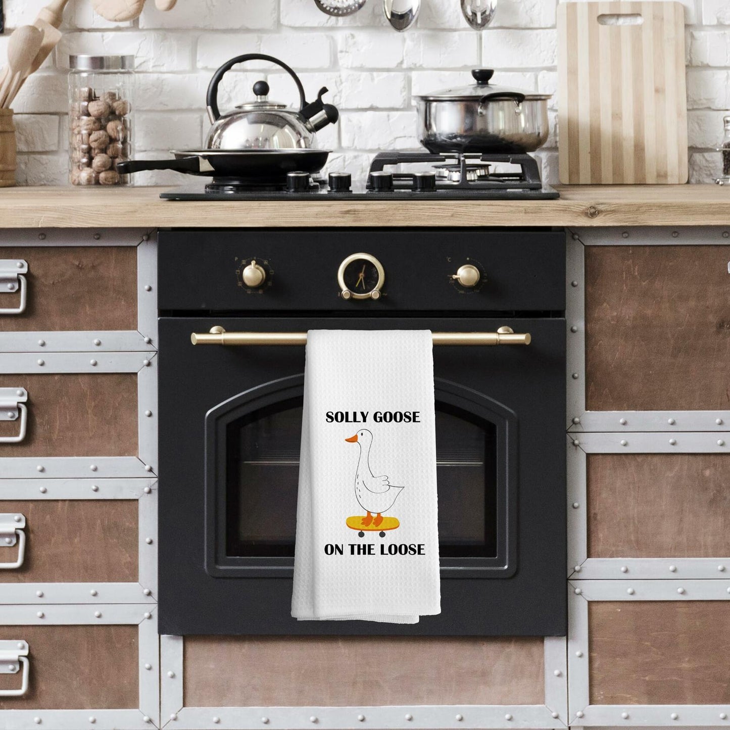 TAEDIN Funny Sarcastic Goose Dish Towel 16x24 Polyester Farmhouse 2-Pack