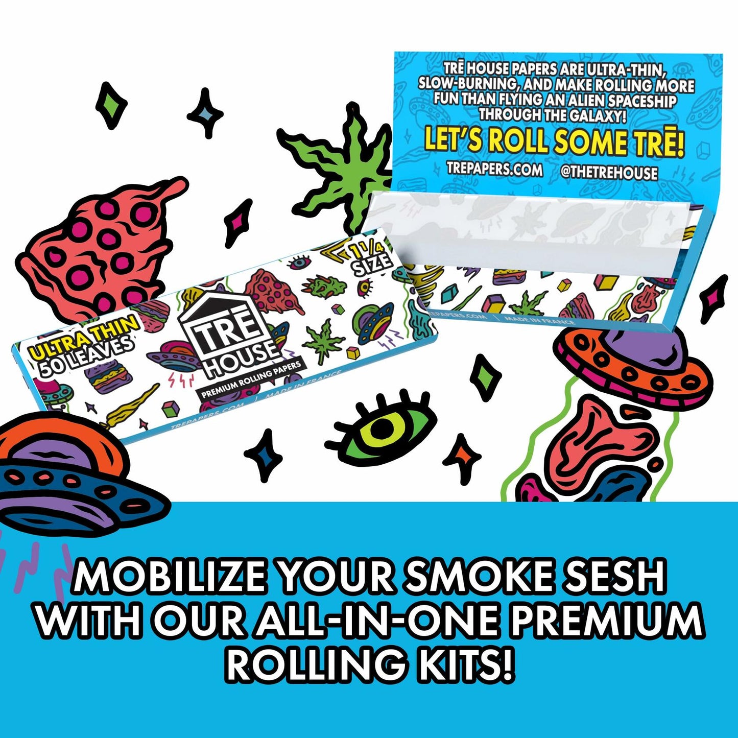 TRE House Papers Premium Rolling Papers 6 Pack 300 Papers (Ultrathin, 1 1/4)