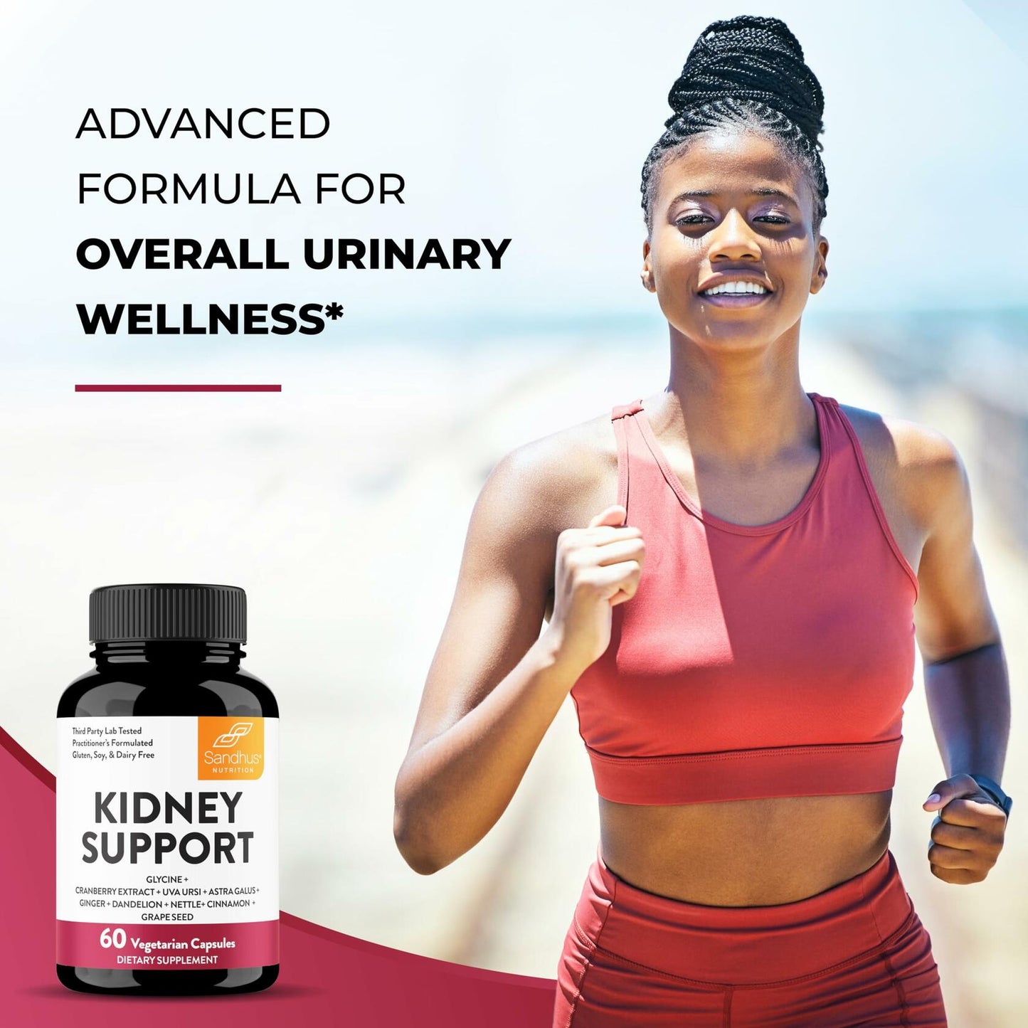 Sandhu's Kidney Cleanse Detox Supplement with Cranberry 60 Veg Capsules