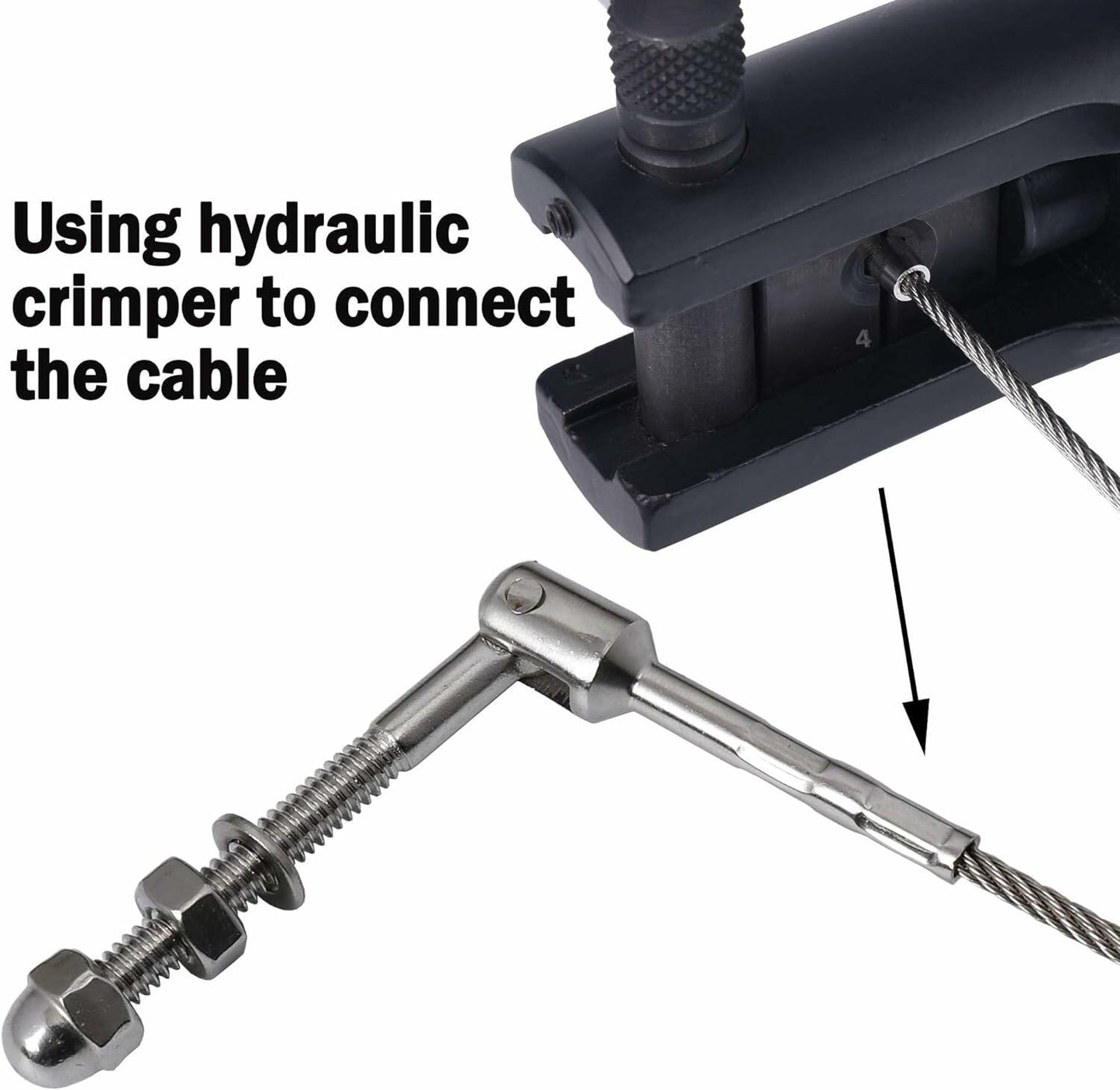 1/8" T316 Stainless Steel Adjustable Cable Railing Kit for 1.5" Metal Post