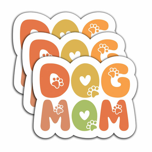 3PCS Dog Mom Stickers Waterproof Vinyl Decals 3"x2.3" Gift for Mom