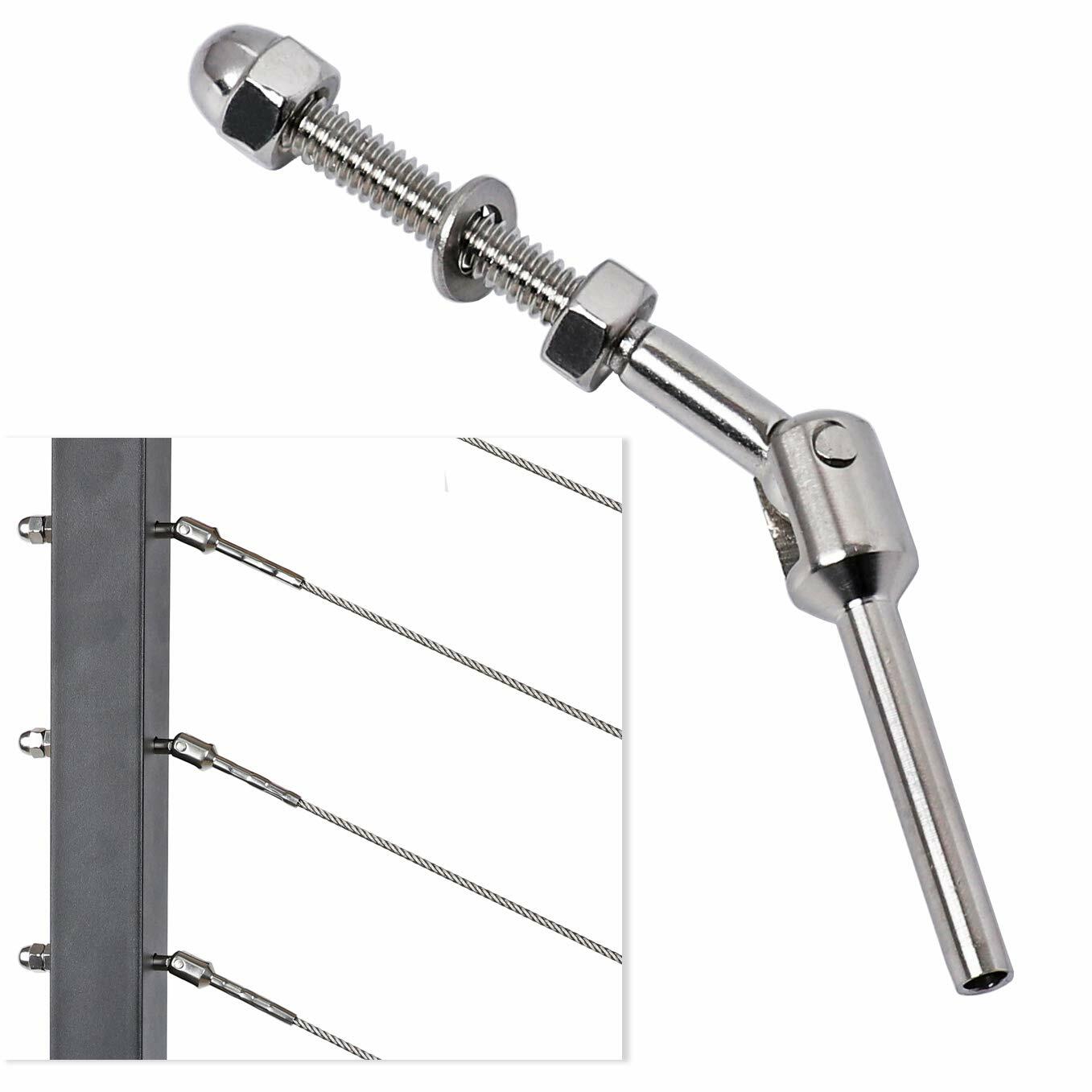 1/8" T316 Stainless Steel Adjustable Cable Railing Kit for 1.5" Metal Post