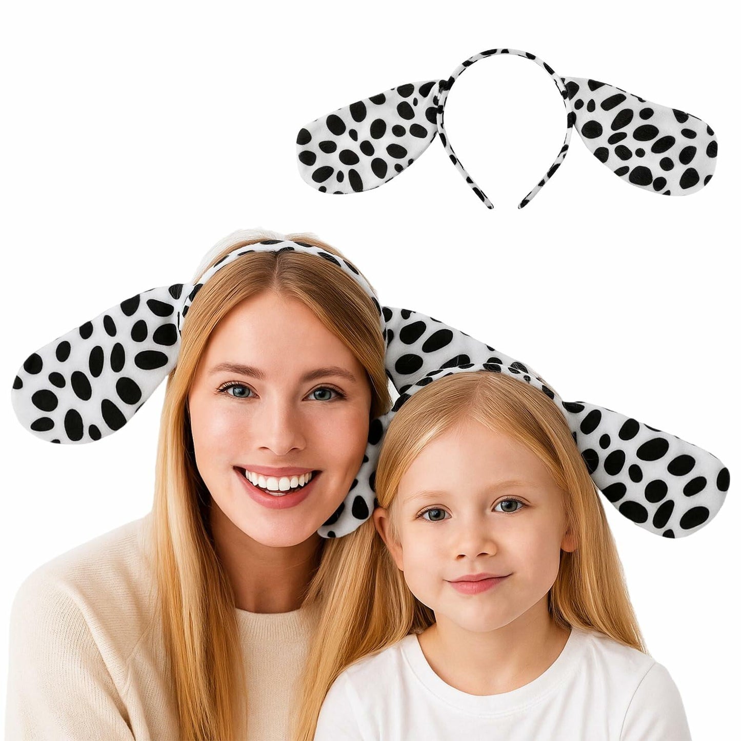 TopTie Dalmatian Plush Headband Ear Horn Hair Hoop Kids & Adults Party