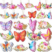 RSACCSKY 32 Pcs Halloween Wooden Hanging Ornaments Tree Decorations Wood