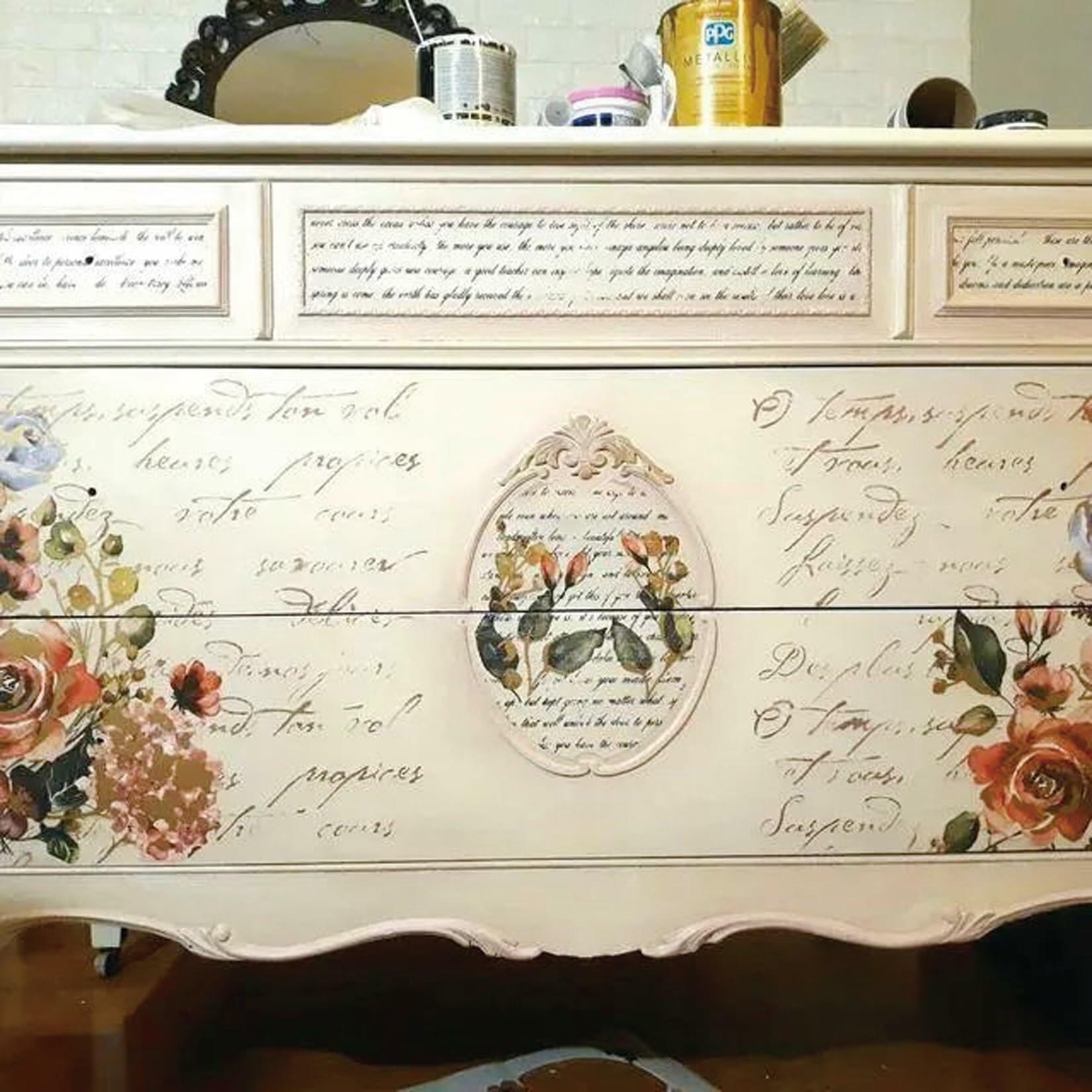 Script Stencil for Wood Painting French Writing Checkerboard Craft