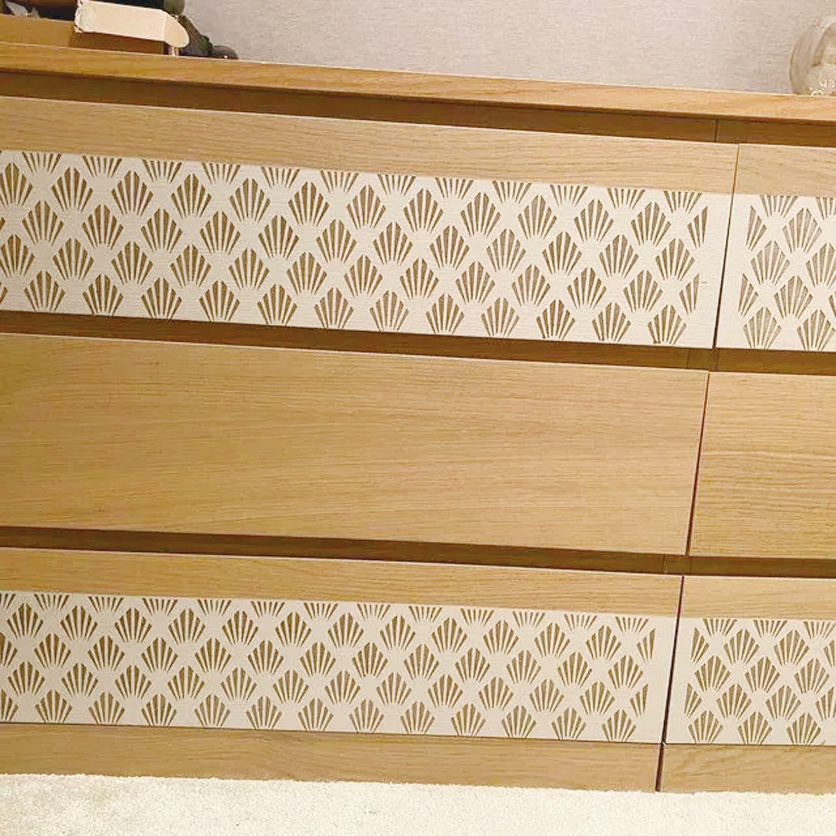 Script Stencil for Wood Painting French Writing Checkerboard Craft