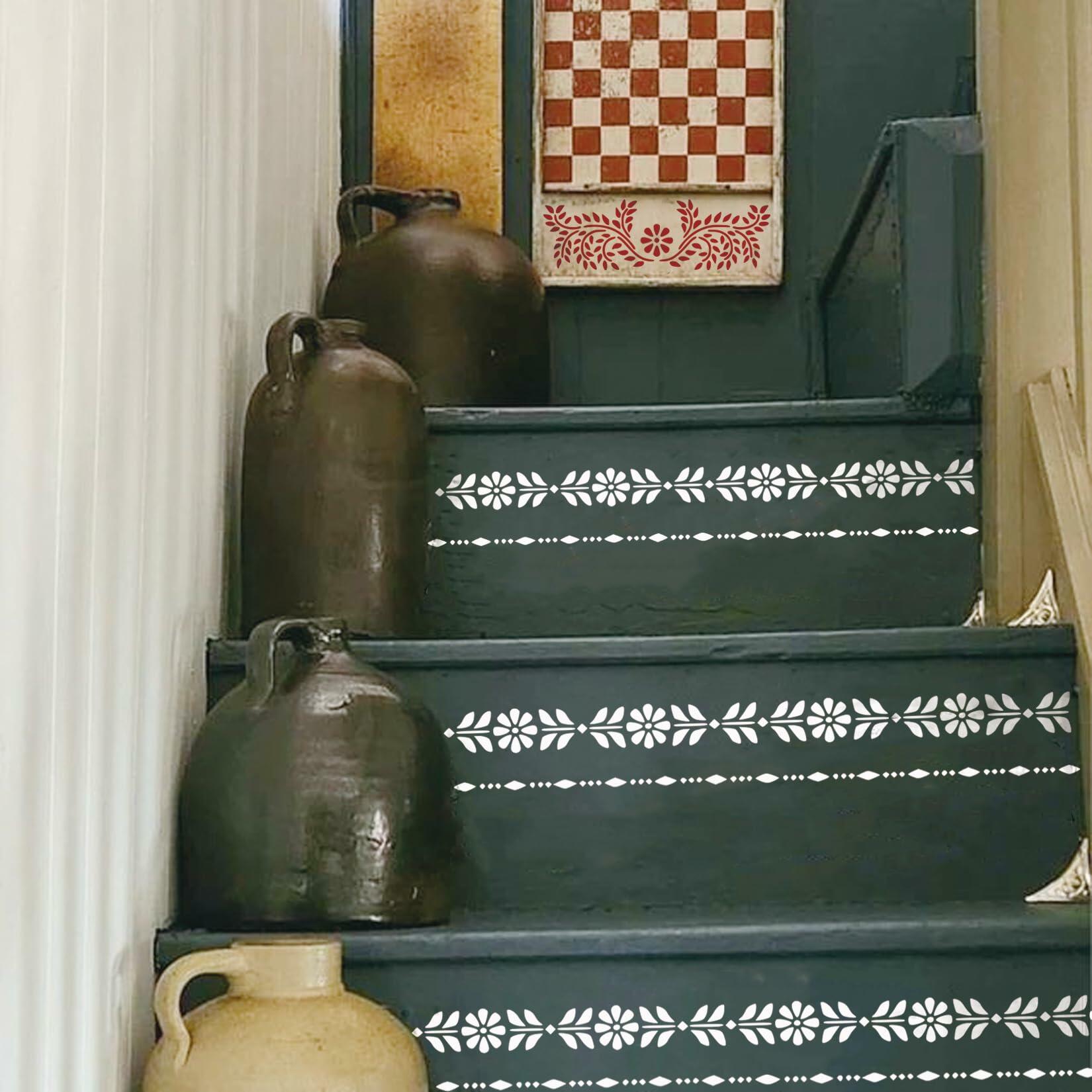 Script Stencil for Wood Painting French Writing Checkerboard Craft